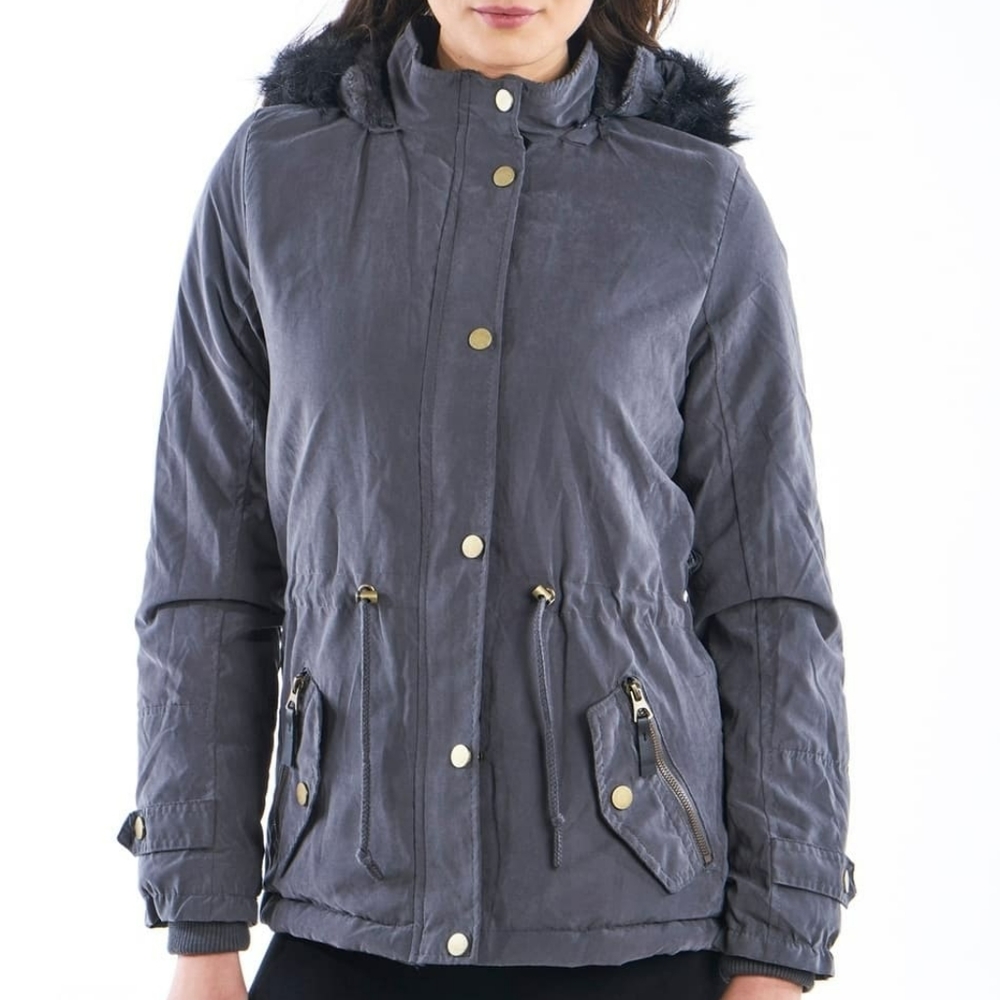 Fur trim Hooded Jacket